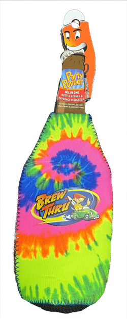 Party Popper Bottle Koozie - Tie Dye image