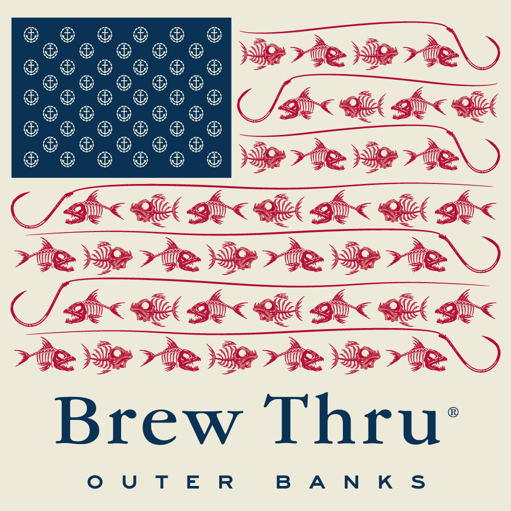 Brew Thru Bonefish Wood Sign image 0