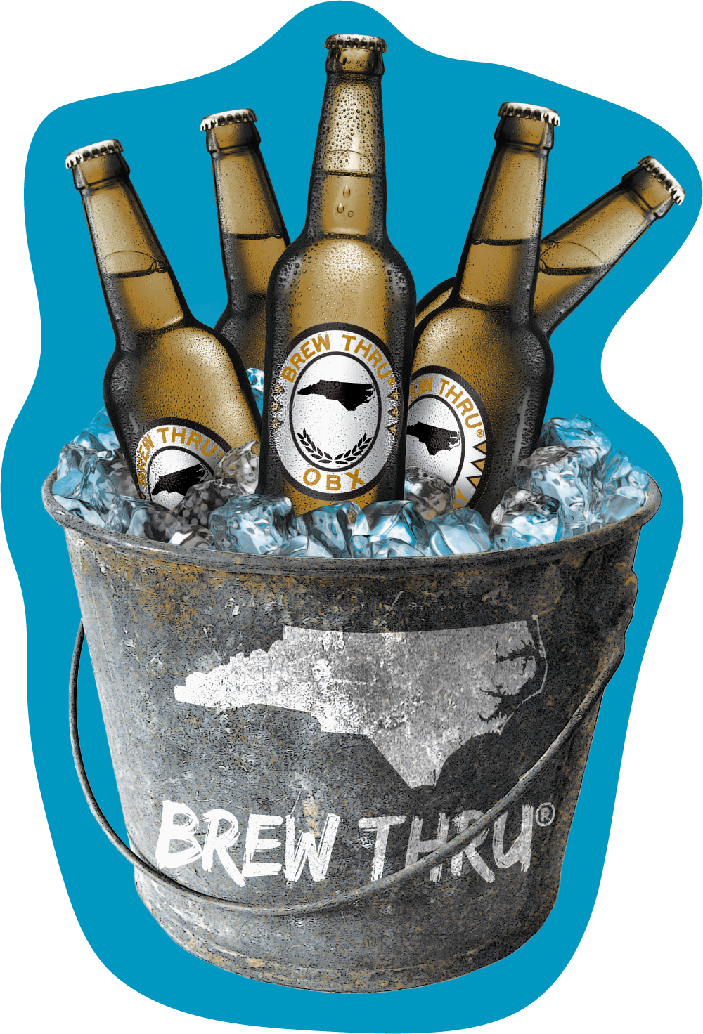 Brew Thru Bucket Wood Sign image 0